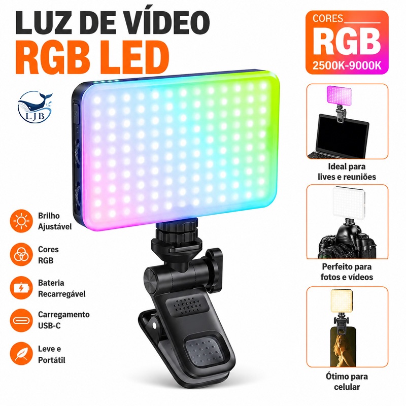 Luz Portátil Para Foto LED Sete Cores De Preenchimento Led Fotos Profissional Iluminação Video Fotográfica RGBBGD