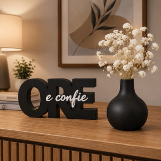 Kit Escultura e Vaso Ore e Confie Religioso Decorativa Enfeite Moderno para Casa, Sala e …