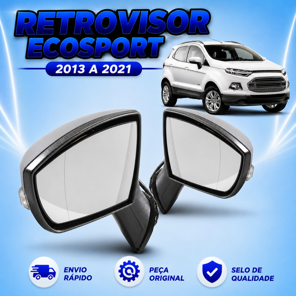 Retrovisor Ecosport 2013 2014 2015 2016 2017 2018 2019 2020 2021 Elétrico C/pisca