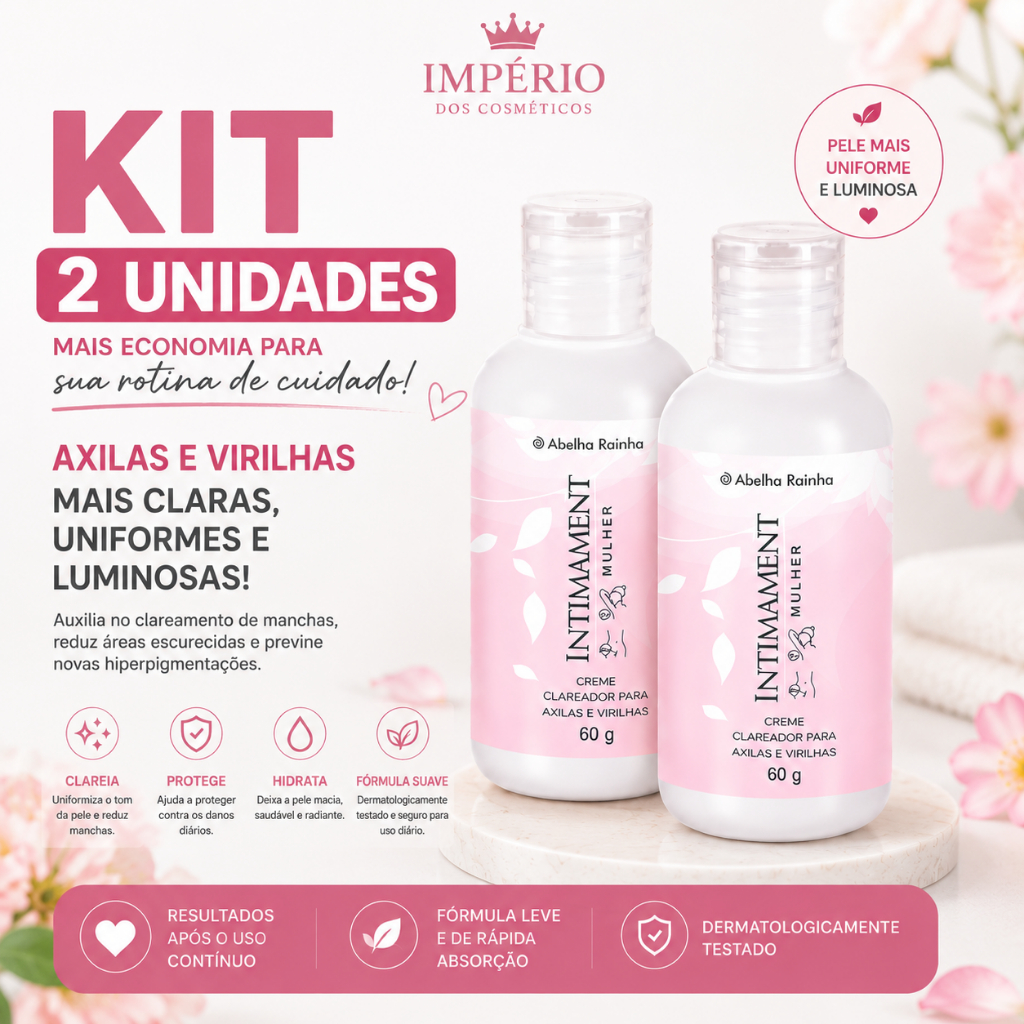 Kit 2 Creme Clareador Para Axilas e Virilhas Intimament Mulher Abelha Rainha