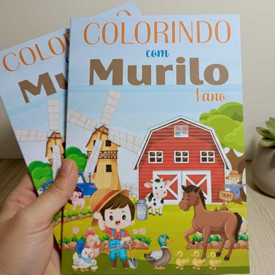 Mini Livrinhos de Colorir Fazendinha 20X14 - 14x10 - Lembrancinhas Personalizadas Festas