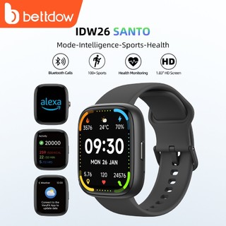 Bettdow Smartwatch com Alexa assistente de voz Frequência cardíaca em tempo real IP67 à p…