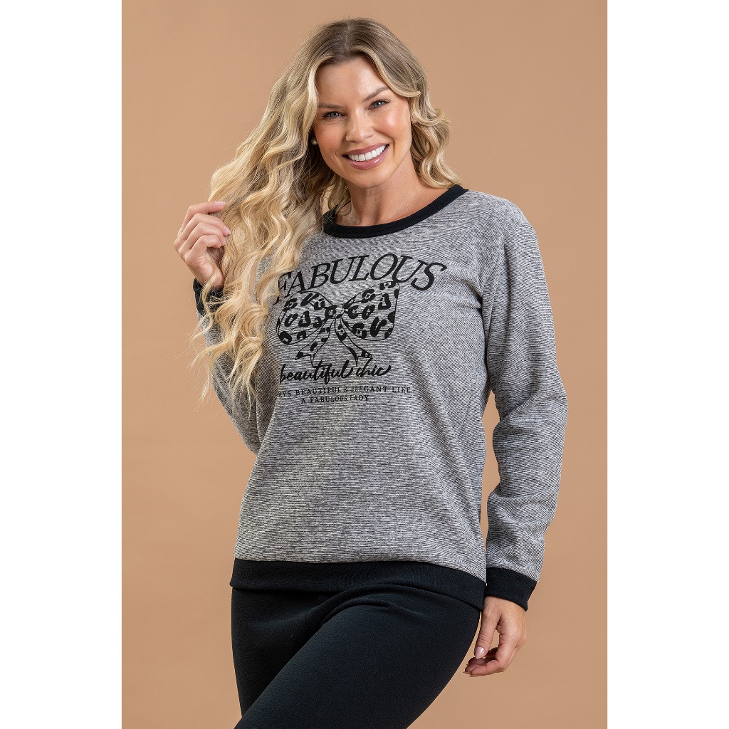 Pijama Longo Feminino Inverno Adulto Soft Peluciado - Fabulous Beautiful Chic