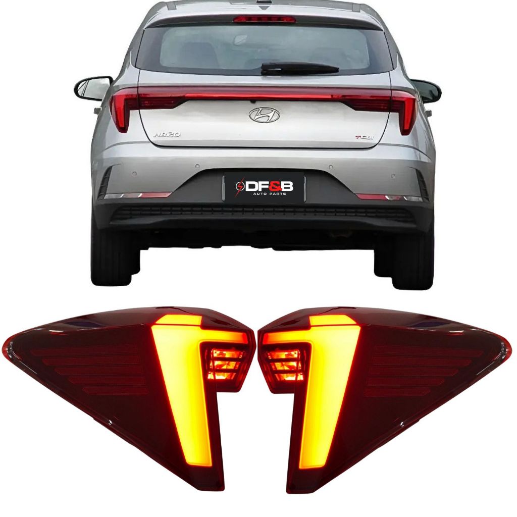Lanterna Traseira de Canto Rubi Hyundai HB20 Hatch 2023 a 2025 LED