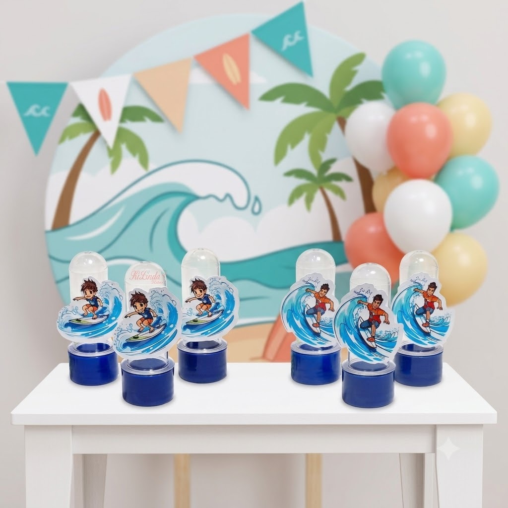 20 Mini Tubete  Aplique 3D Surf Surfista