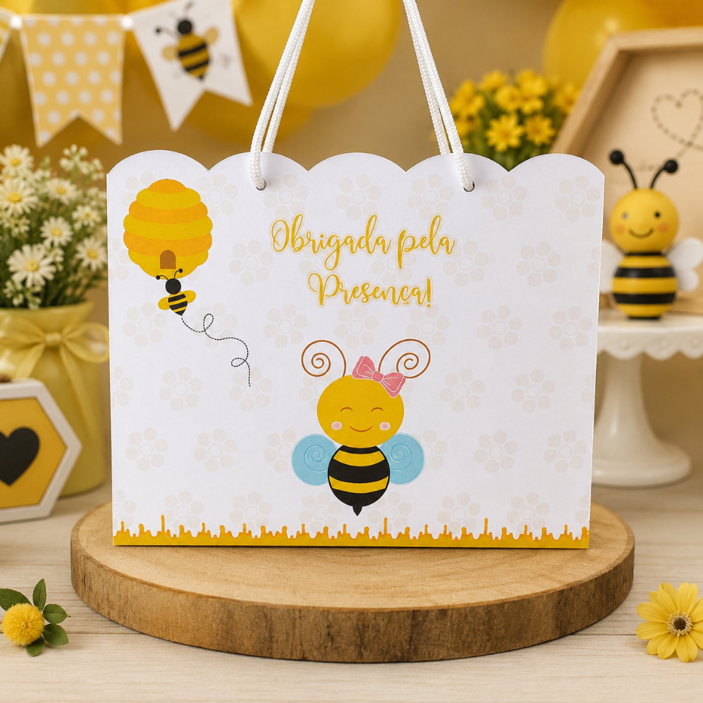 Envio Rápido Sacola Surpresa Abelhinha Personalizada | Lembrancinha Festa Infantil | Sacolinha para Doces e Brindes