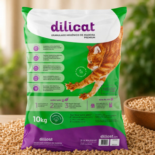 Granulado Higiênico Madeira Dilicat 10 Kilos Gatos Econômico Fácil Uso Alta Qualidade