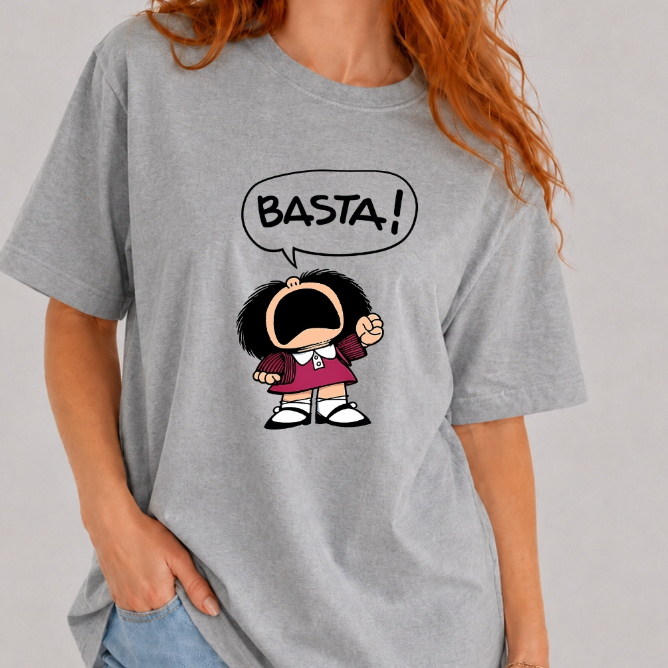 Camiseta Feminina T-Shirt Estampada Personagem Algodão Casual Frase Divertida Manga Curta Confortável Casual