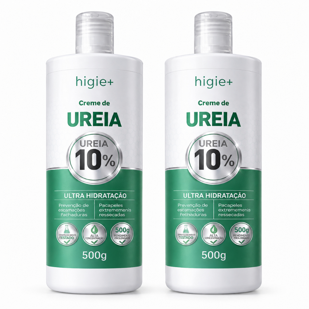 Kit 2 Cremes de Ureia 10% 500g - Hidratação Intensa Para Pele Seca Mãos, Pés, e Cotovelos – Higie+