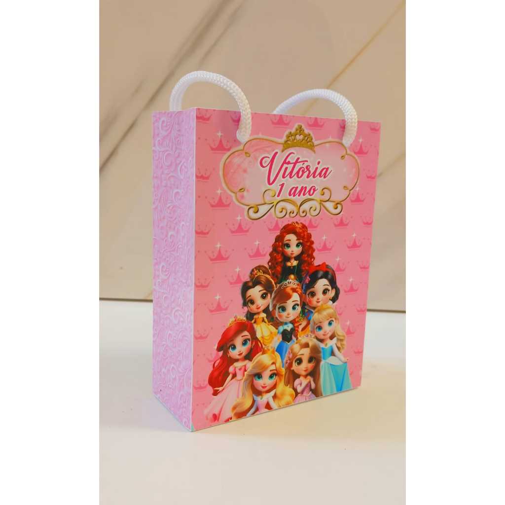 ENVIO RÁPIDO Sacolinhas Lembrancinhas Personalizadas Festa Infantil Aniversário Mimos Princesas Baby Princesas Cute