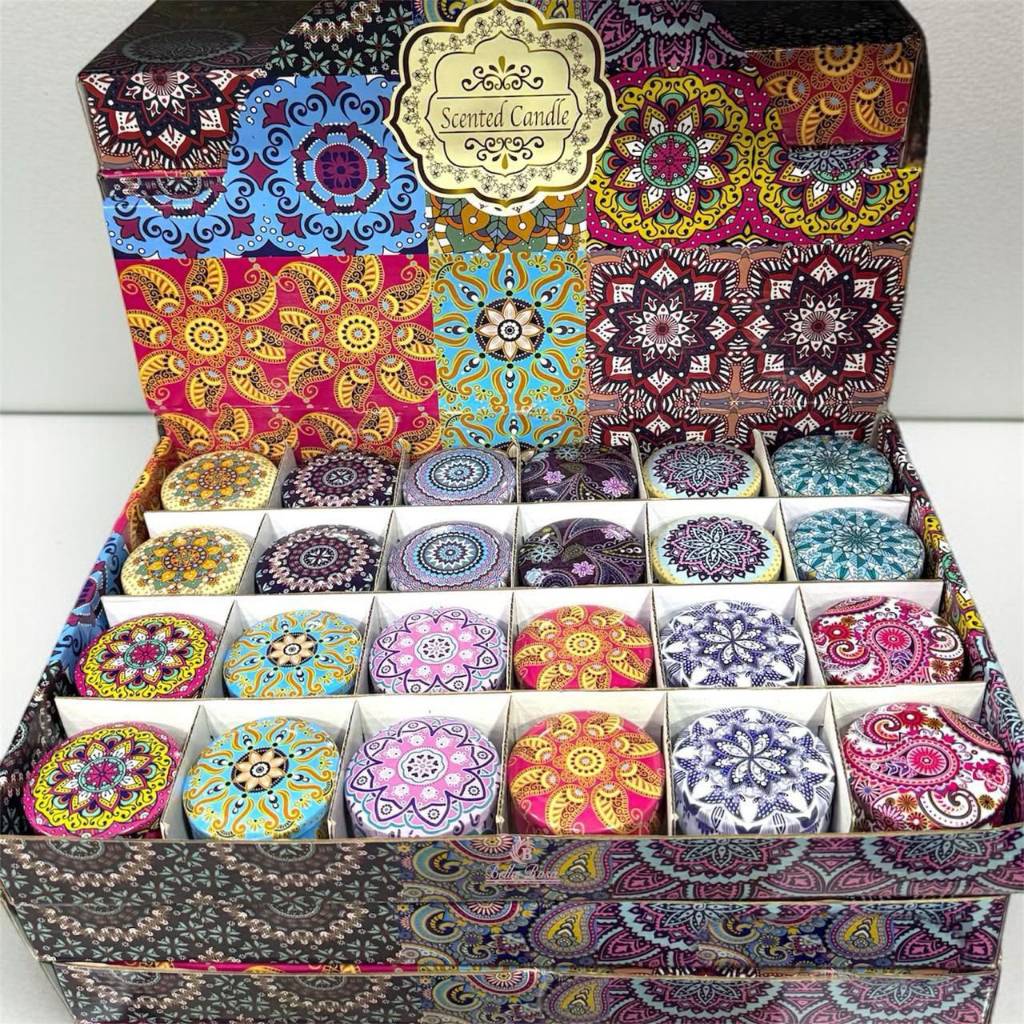 Kit 6 12 ou 24 Unidades Vela Aromática Perfumada Artesanal 60g  Lata Metal com Tampa Zodíaco Decoração Presente