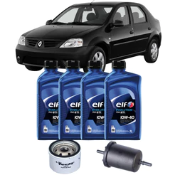 Kit Revisão Renault Logan 1.6 8v 2007/2012 10W40 ELF Filtro de Óleo e Combustivel