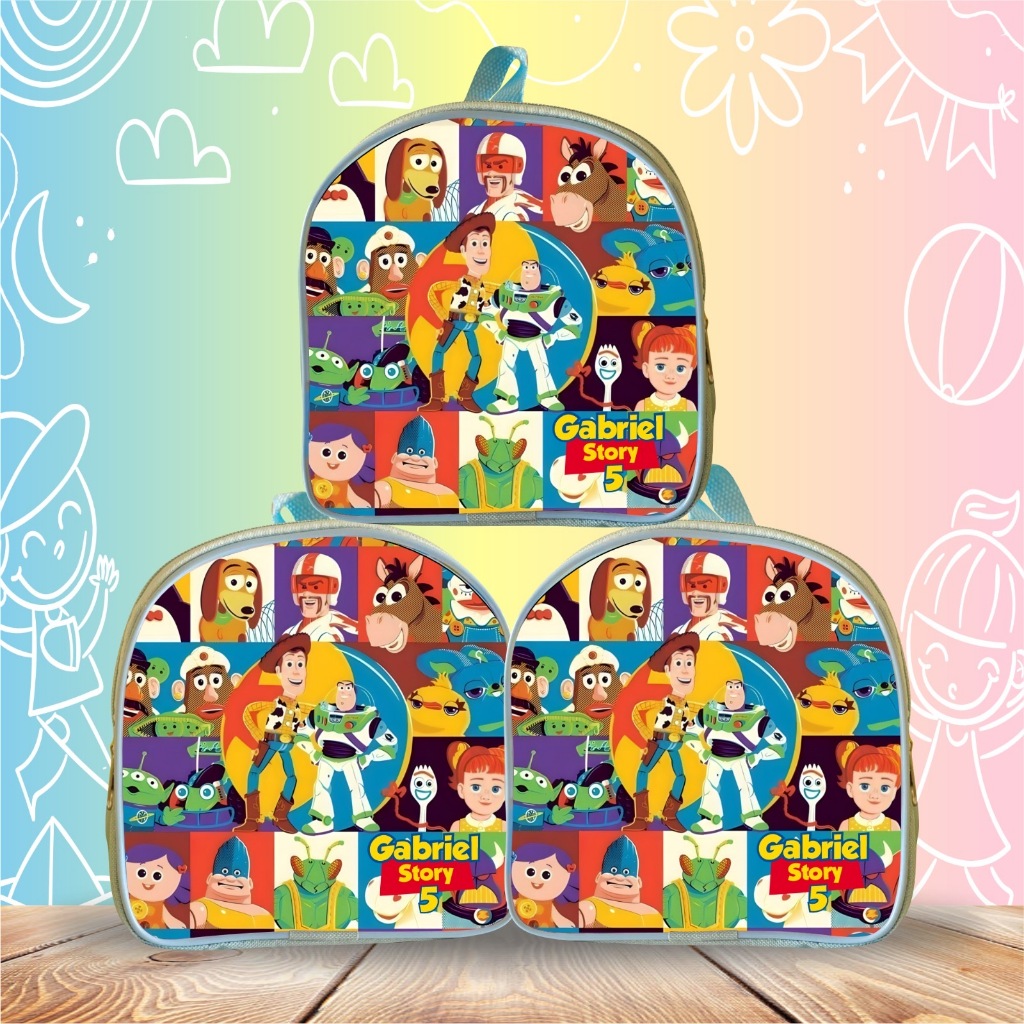10 Mochilinhas lembrancinha personalizada no tema Toy story, personalizamos para aniversários, mimos e brindes