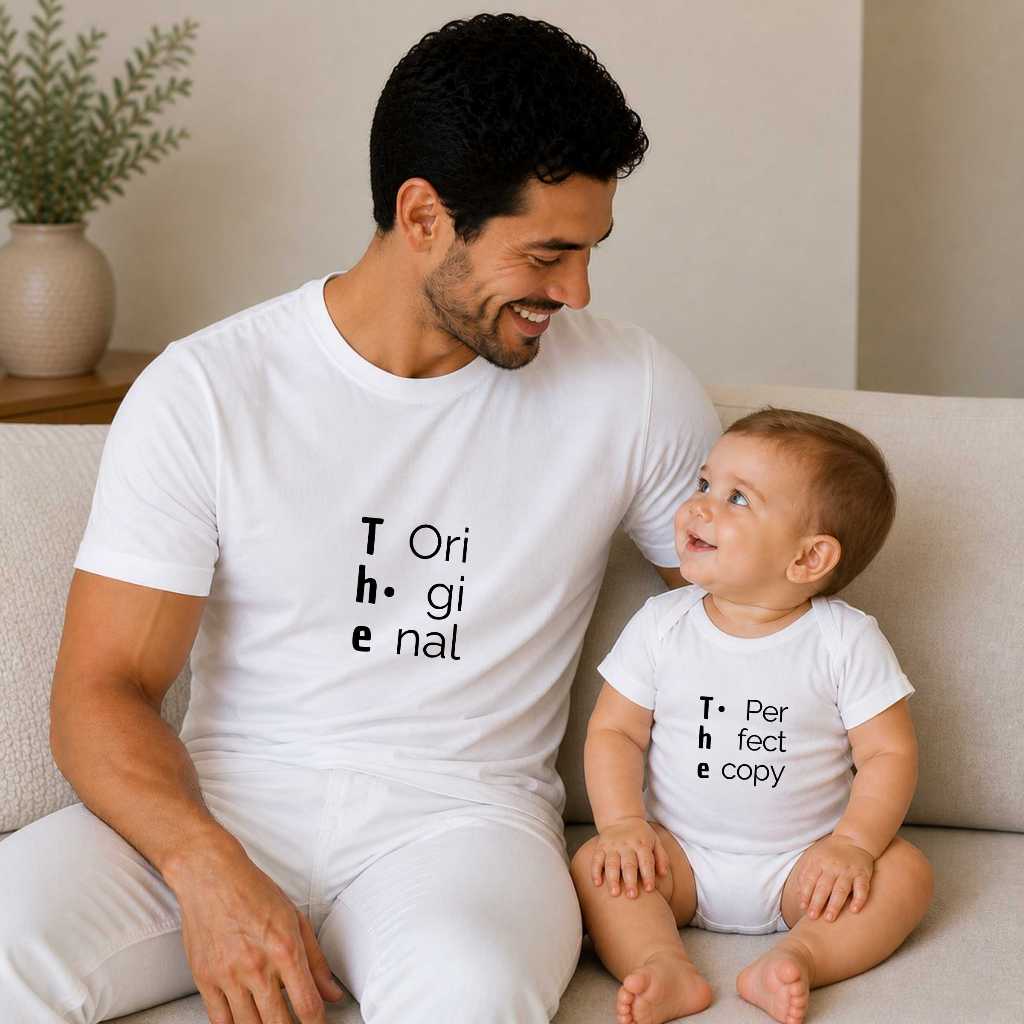 Kit Camiseta Premium frase Tal Pai tal Filho / Mãe e filho 100% algodão the original