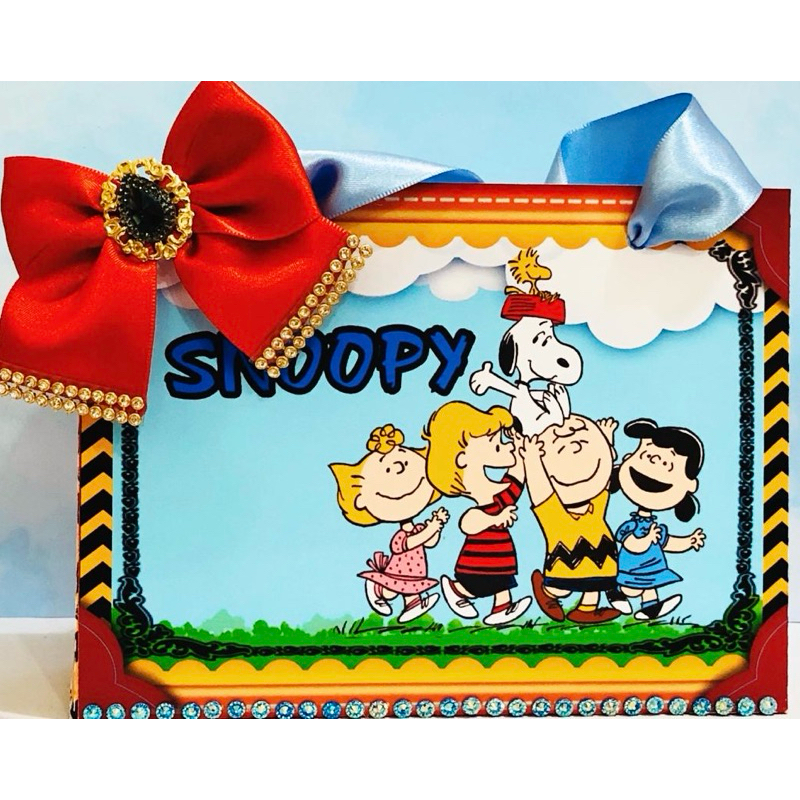 10 Sacolinhas Personalizadas Snoopy | Lembrancinhas | Com Nome e Idade | Com Aplique 3D | Festa Infantil