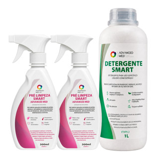 Kit Duplo Pré-LImpeza Hospitalar Smart e 1 Detergente Hospitalar Smart - 3 unidades