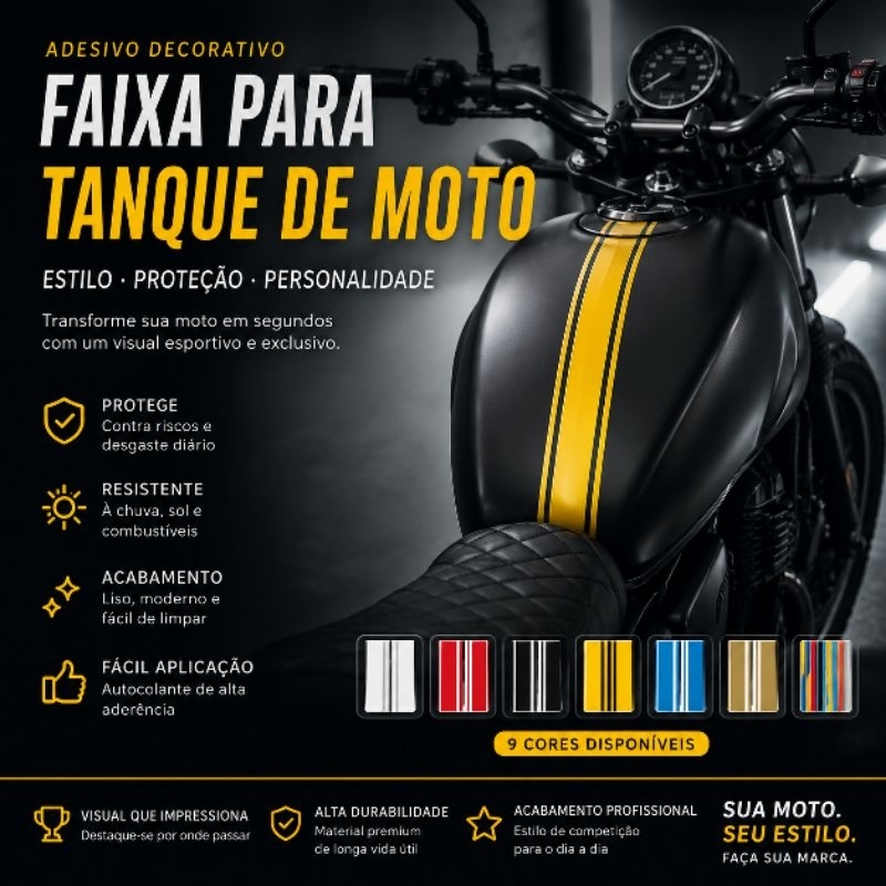 Adesivo 28cm Decalques Do Tanque De MotoS Autocolantes Combustível À Prova D'água