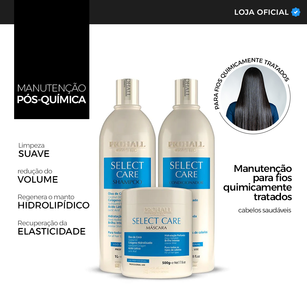 Kit Select Care Shampoo 1 Litro + Condicionador 1 Litro + Máscara 500g
