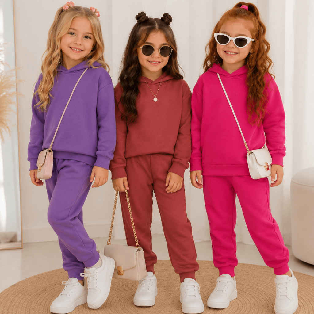 Conjunto de Moletom Infantil Menina Premium | Moda Blogueirinha | Roupa Infantil Menina | Lote de Roupa Infantil