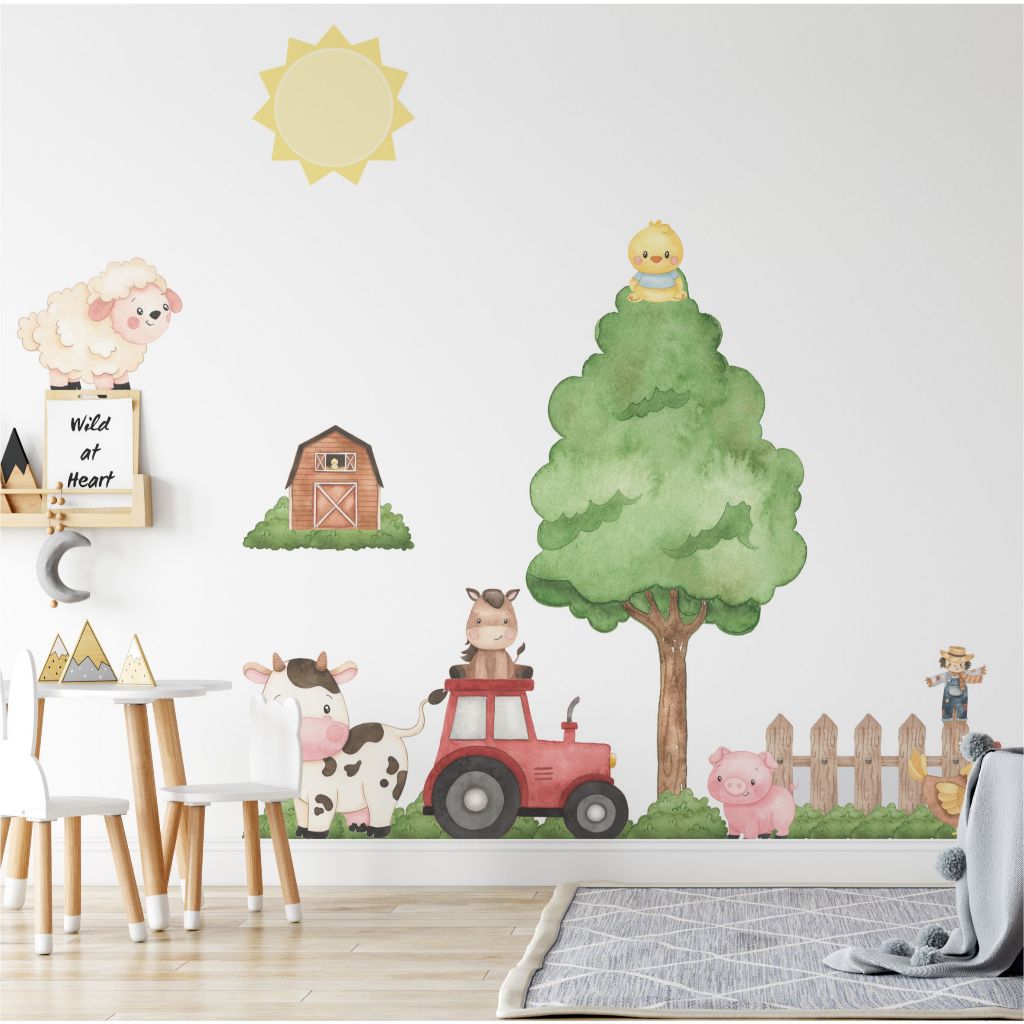 Adesivo Decorativo Parede Fazendinha Papel de Parede Infantil