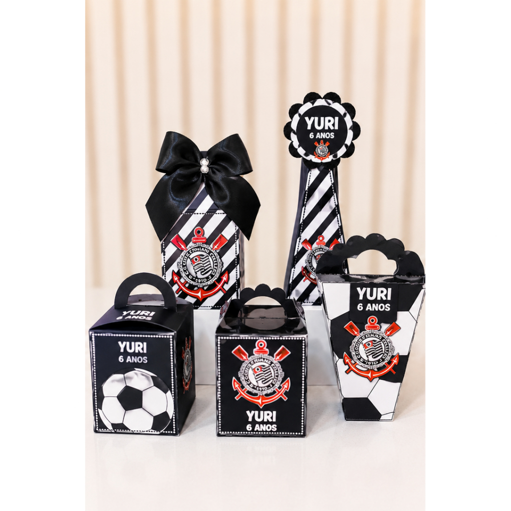 Kit de Caixas Corinthians Personalizada /Lembrancinha de Festa Infantil /Aniversario / KIT FESTA
