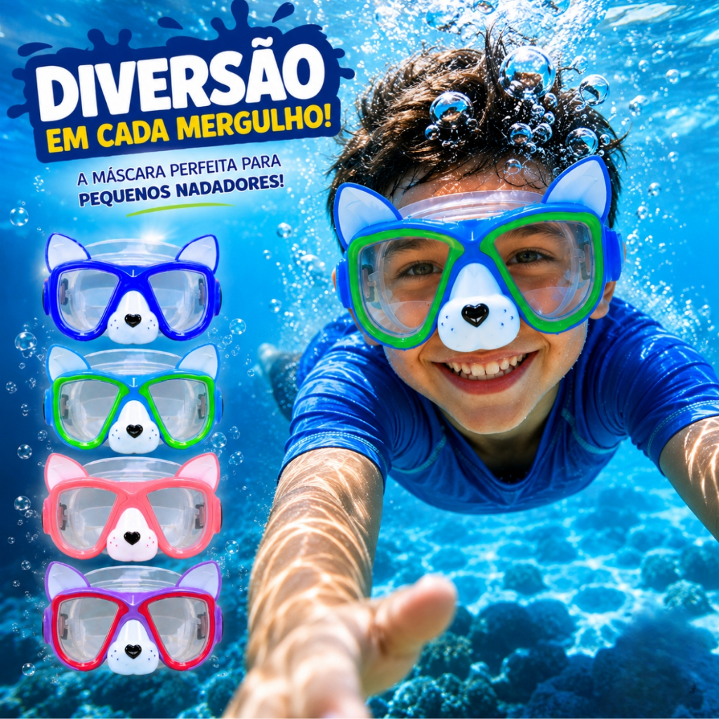 Óculos De Natação para Crianças Proteção UV Praia Piscina Antiembaçante Grande V