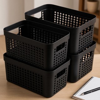Kit 4 Cestos Organizadores 2 Litros Multiuso Cozinha Sala Banheiro Armário Gaveta