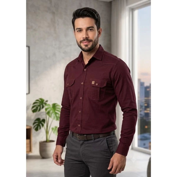 Camisa Social Luxo Slim Amil Algodão 2/ Bolso Scorpion 1747