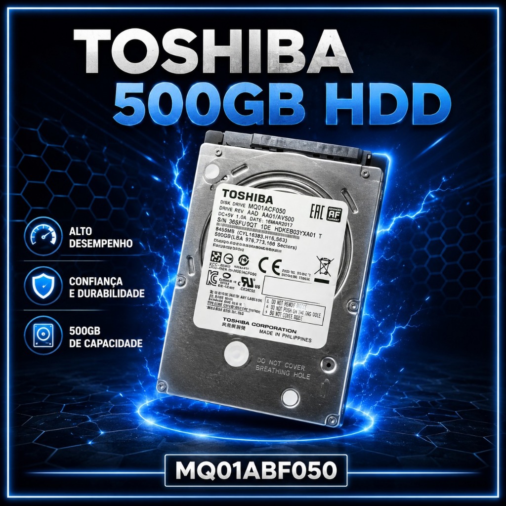 HD Toshiba 500GB / 1TB Interno 2.5” SATA – Compatível com Notebook, PS3, PS4, Xbox, All in One