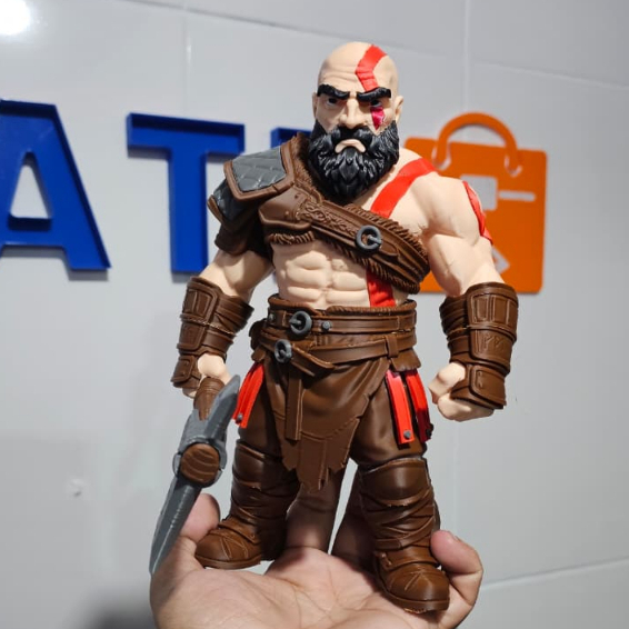 Boneco Kratos Decorativo em Impressão 3D – Colecionável