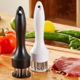 Amaciador Batedor De Carne Bife Com Furador Aço Inox