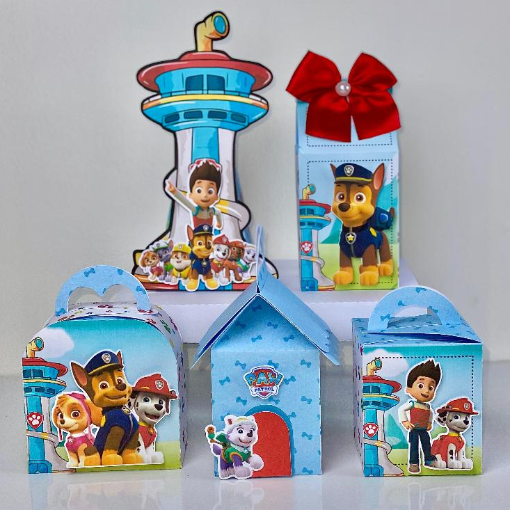 kit festa - Lembrancinha personalizada patrulha canina - caixinhas personalizada festa infantil