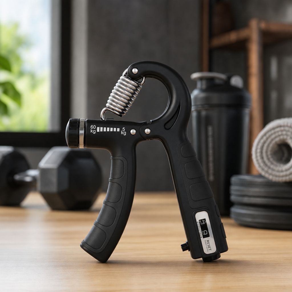 Aparelho Exercitador de Mão com Contador Digital Ajustável 10-100kg Hand Grip Fortalecedor de Punho Treinamento