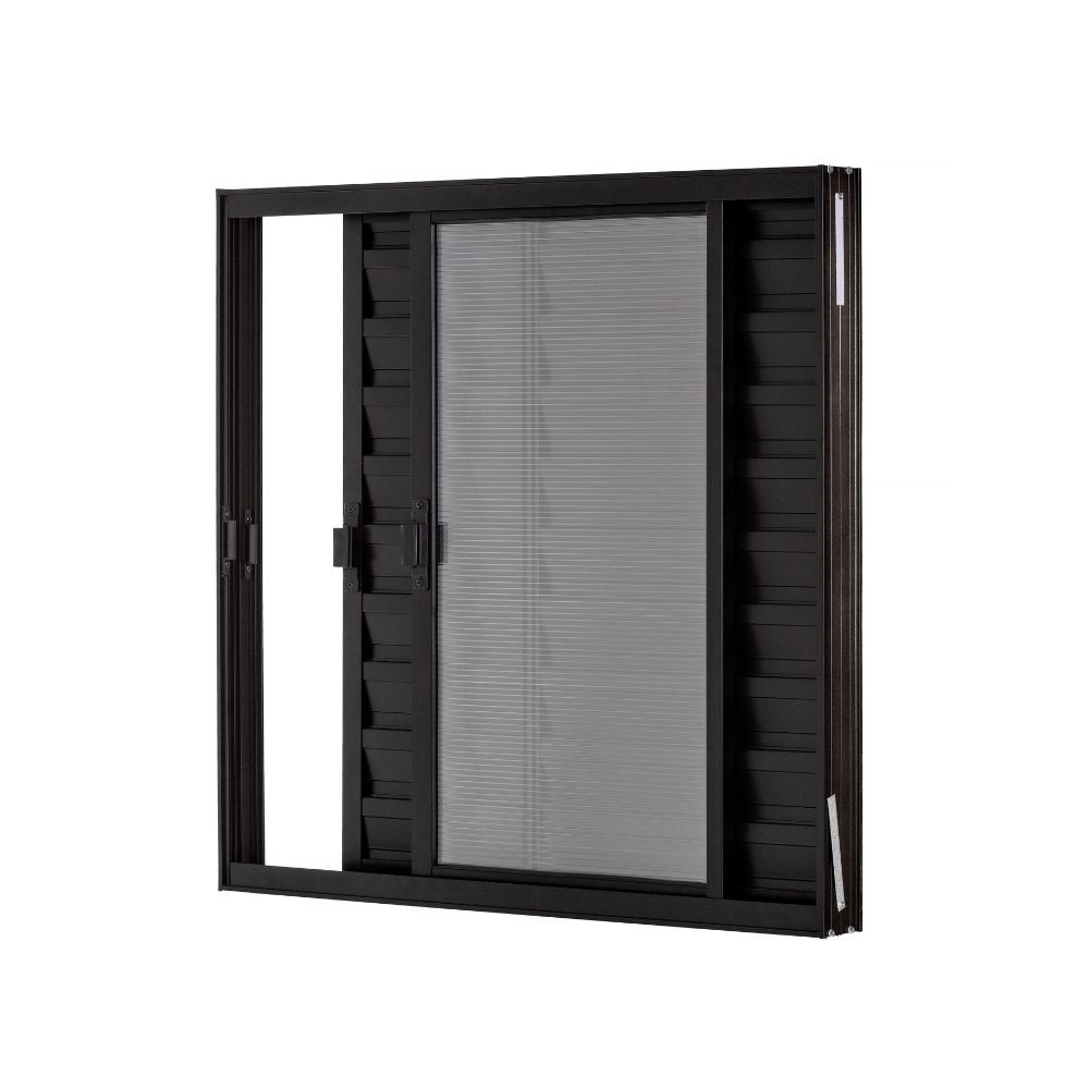 Veneziana Janela 3 Folhas Aluminio e Policarbonato Branco e Preto — imagem 2 de 2