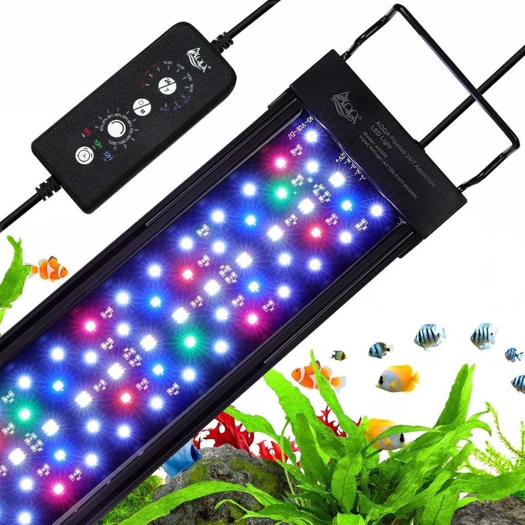 NewPet Luminária de led para Aquário com Timer, Memória de Brilho, 10 Níveis e Suporte Ajustável IP68 Bivolt