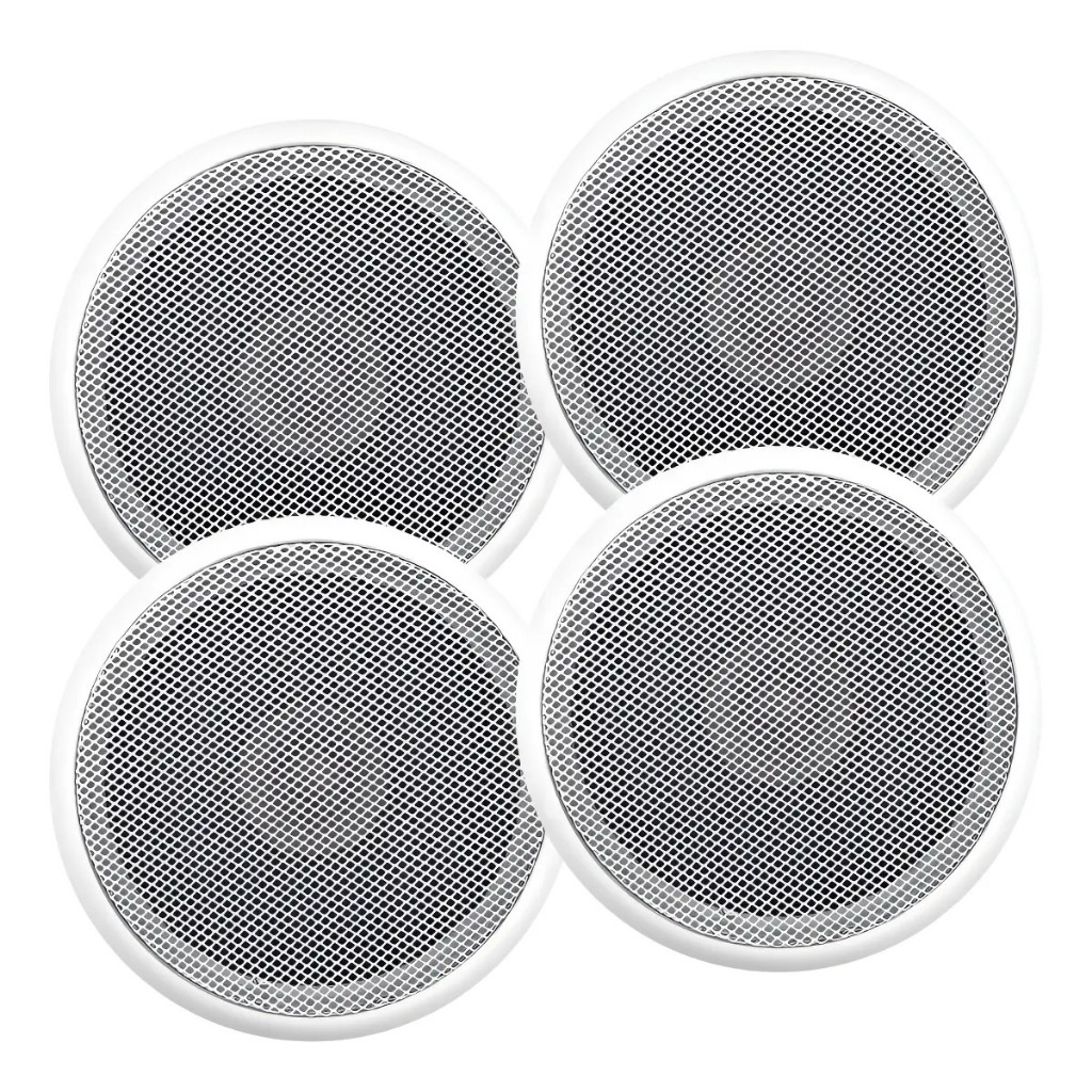 4 Caixas Som Arandela Embutir Teto Redonda 5 Polegadas Branca Som Ambiente 55W 8 Ohms