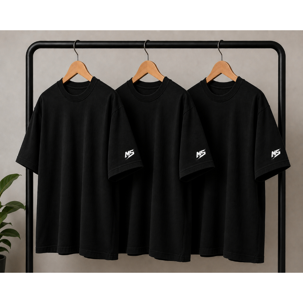 Camisa Camiseta Oversized Masculina Lisa Preta 100% Algodão Premium Streetwear Confortável