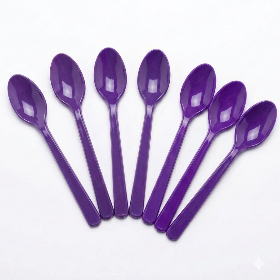 Kit 1000 ou 500 Colheres Roxa Descartaveis 15 cm Reforçada