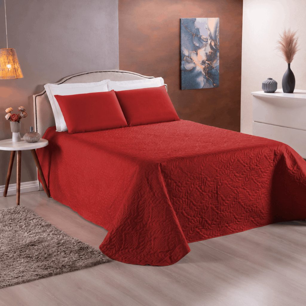 Colcha Cobre Leito 3 Peças  King/Queen/Casal Padrão/ Solteiro - Cobre Leito Matelado + Duas Fronhas