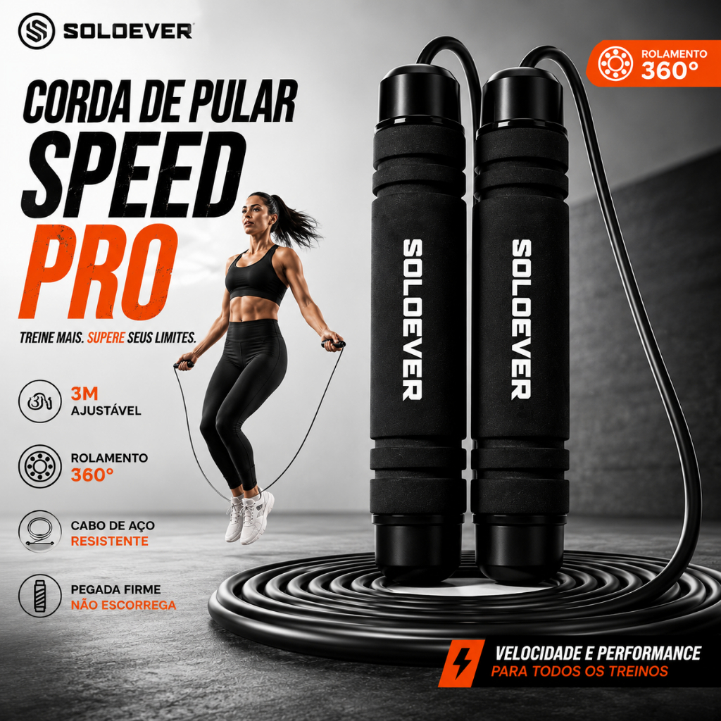 SOLOEVER Corda de Pular Corda Fitness Speed Rope Profissional Ajustável para Exercícios