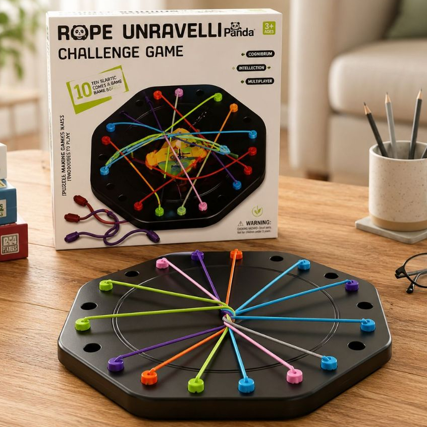 Jogo De Cordas Coloridas Anti Estresse Quebra Cabeça Brinquedo Educativo Infantil E Adulto