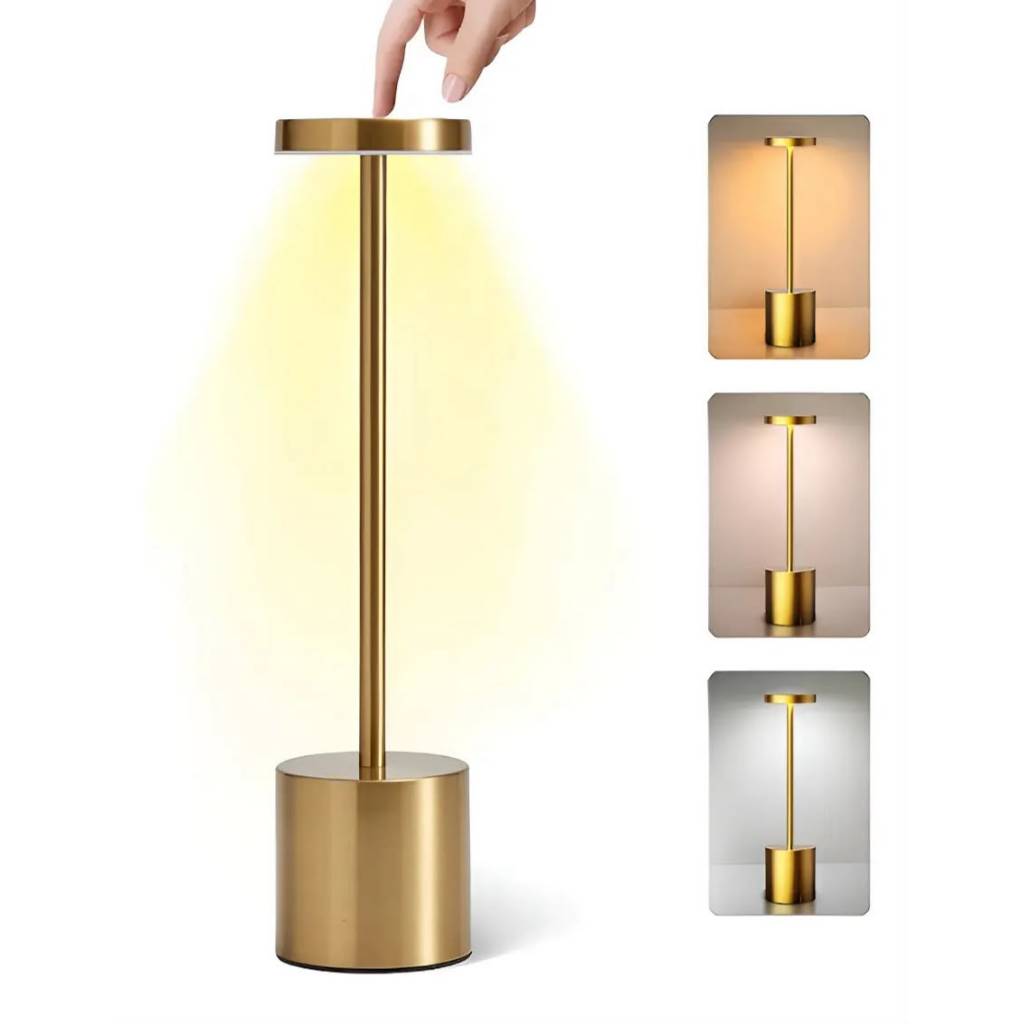 Luminária De Mesa LED Abajur Sem Fio Recarregável Luxo 5 Cores Touch Para Quarto Cabeceira Escrivaninha Estudo