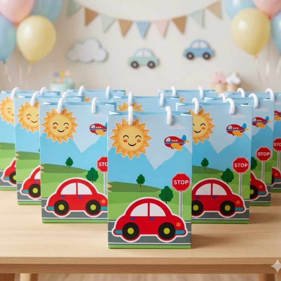 Sacolinha Personalizada P- Lembrancinhas-Envio Rápido- Carrinhos -pegue e monte