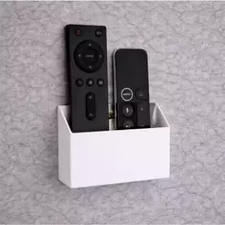Suporte De Parede Porta 2 Controles Remoto Ar E Tv Home Preto e Branco