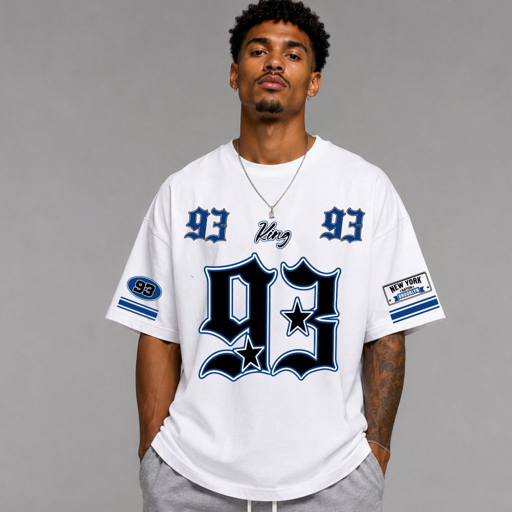 Camiseta Oversized 93 Streetwear Estilosa Confortavel Basquete Casual Moda Gringa Musculação Premium 100% Algodão