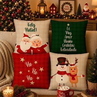 Natal Encantado: Kit Almofadas 50% OFF! 🎄