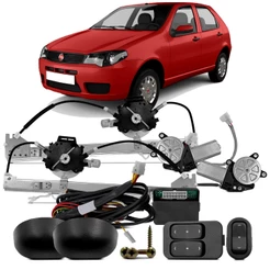 Kit Vidro Elétrico Inteligente Palio 4p 96 A 2017 Dianteira Completo