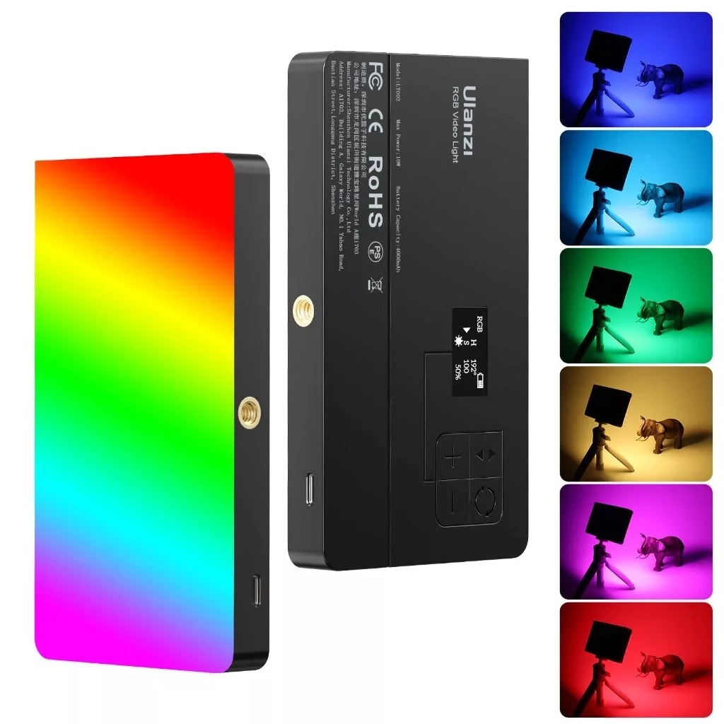 ULANZI LT002 Painel LED RGB 360° Portátil Dobrável 4000mAh Para DSLR E Smartphone 1/4" Suporte