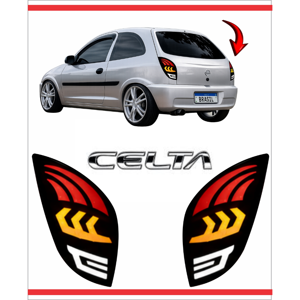 Aplique mascara negra Lanterna Celta 2001 a 2006
