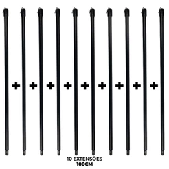 Kit Extensor Extensão 100cm 1m para Perfurador de Solo a Gasolina Encaixe 20mm Carbon Fak